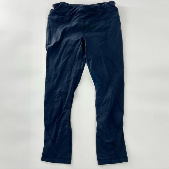 Lululemon Run Off Route Mid Rise Crop 21" Black Fast and Free crop Yoga pants 4 - Picture 4 of 12
